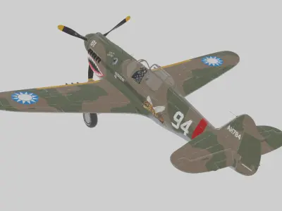 Average War Hawk Fully Rigged Fighter Aircraft Clean Topology 3D model