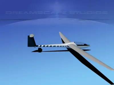 Glaser Dirks DG-200 17 Mtr Sailplane V07 3D model