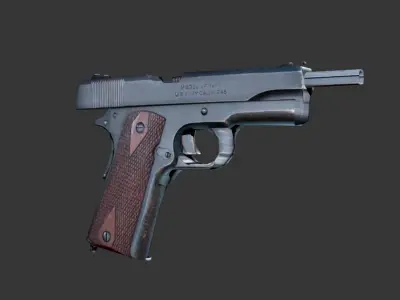 Pistol M1911 - Game Ready Low-poly 3D model