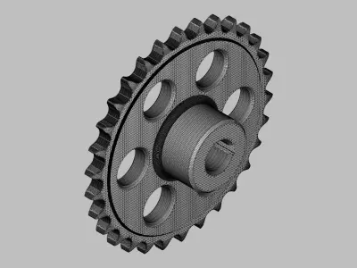 Chain Sprockets 30T Pitch 1905 1-4 Rows 3D model