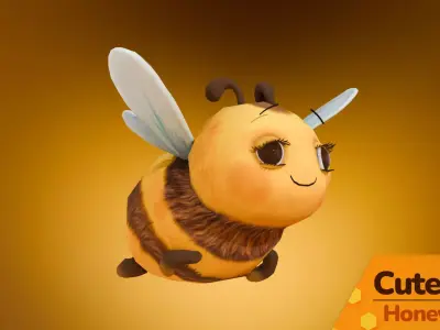 Cute Bee 01 - Honey Pals Low-poly 3D model