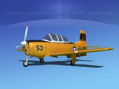 Beechcraft T-34 Mentor V14 USN 3D model