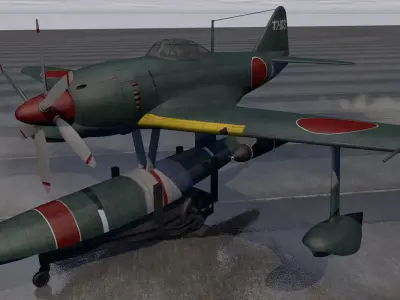 Kawanishi N1K2 Kyofu - aka Rex 3D model