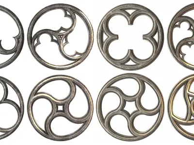 Gothic rose windows 3D model