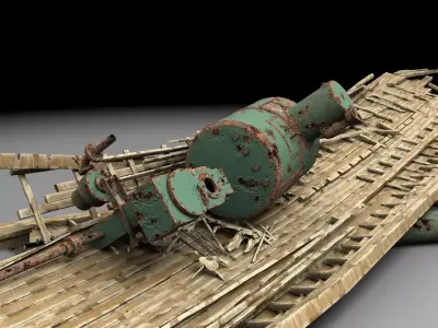 Wooden shipwreck 3 3D model