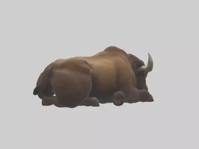 Lying Bison Model 1 Low-poly 3D model