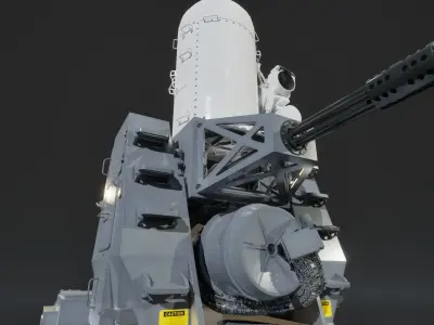 Phalanx CIWS Air Defence System Low-poly 3D model