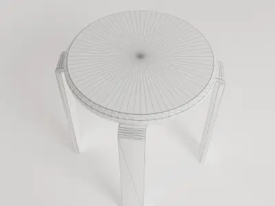 Wooden Stool Chair Free 3D model