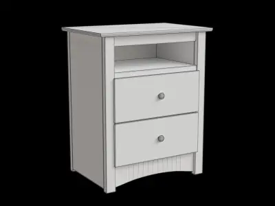 Wooden 2 Drawers Nightstand Free low-poly 3D model