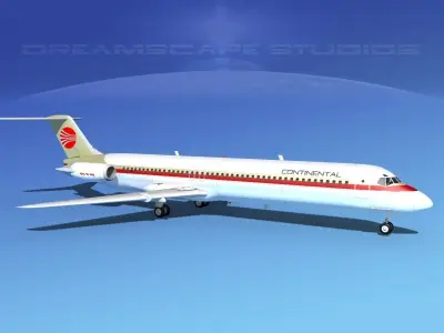 Douglas DC-9-50 Continental 3D model