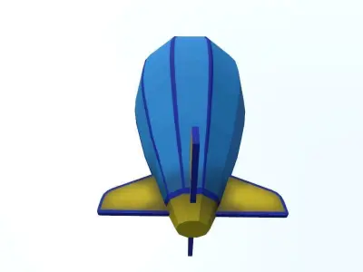 Low Poly Zeppelin Free low-poly 3D model