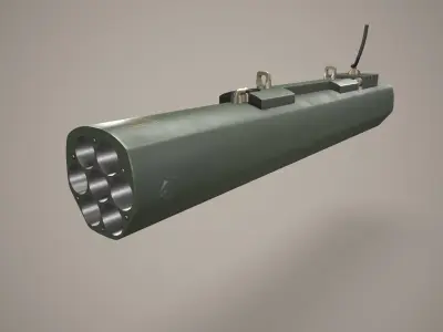  Rocket Launcher FZ233 With Missiles Low-poly 3D model