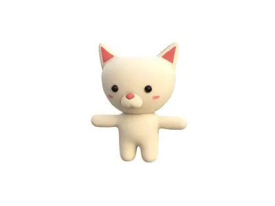 Character002 Chubby Cat  Low-poly 3D model