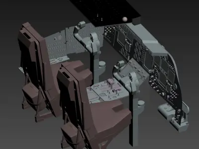 T-1A Cockpit 3D model