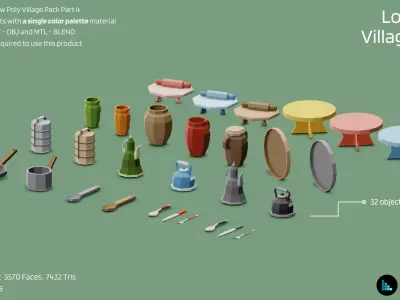 Low Poly Village Pack - Part 4 Low-poly 3D model