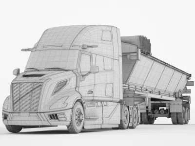  Semi Truck Generic Live Bottom Trailer 04 