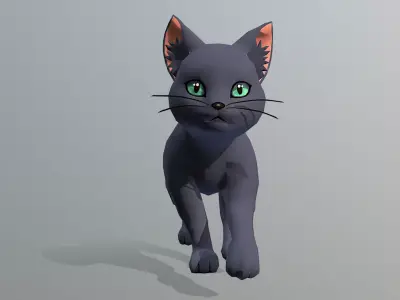 BLACK CAT Walking Cycle 3D model