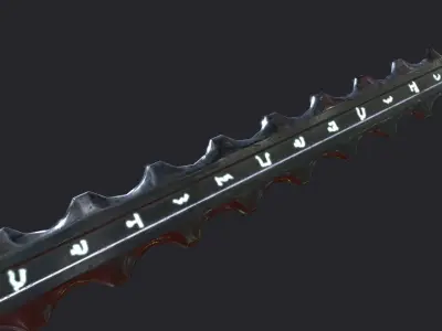 Fantasy Stylish Weapon- Skull Sword Low-poly 3D model