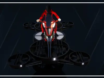 Helix Heli Hoverbike Low-poly 3D model