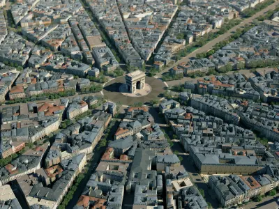 Arc De Triomphe Paris City 3D model