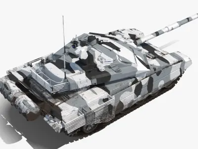 T-90 MS Winter Dirt Low-poly 3D model