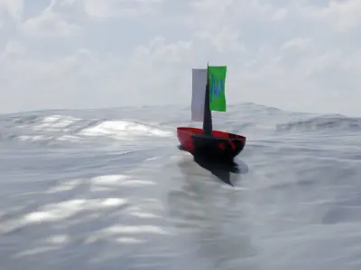 Ocean And Ship 3D model