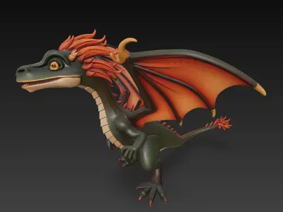 Dragon Realistic 3D Model Basic - Low Poly Realistic Low-poly 3D model