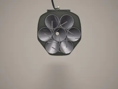  Rocket Launcher FZ233 With Missiles Low-poly 3D model