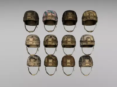 Military helmets Low-poly 3D model
