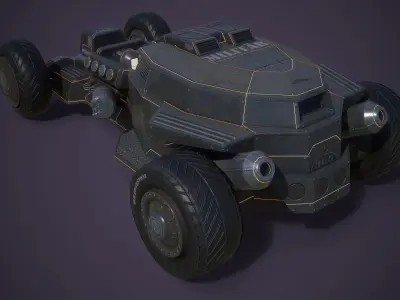 Steampunk-Auto Militar 365 Mercedes-Benz Low-poly 3D model