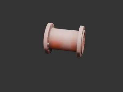 Rusty Industrial Pipe Segment Low-poly 3D model