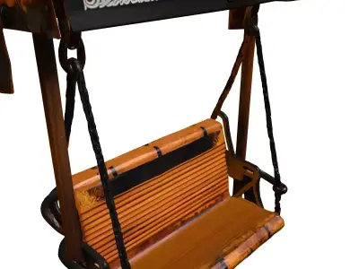 Rusty Corrugated Metal Garden Swing 3D model