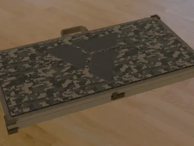 Realistic Military Weapon Case Green Camo Low-poly 3D model