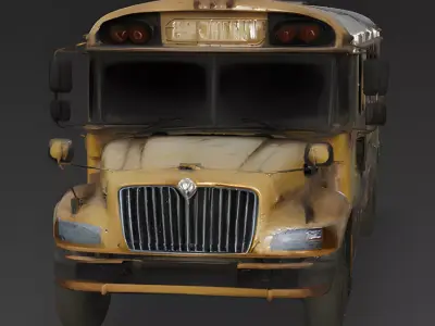 Realistic Abandoned School Bus 3D Model 3D Model Low-poly 3D model