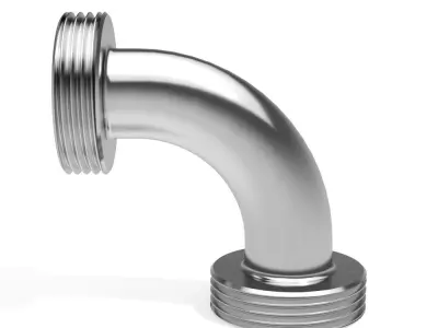 Hygienic Bends 90 degrees - DIN11851 Male x Male Ends Free 3D model