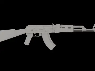 AK-47 Black Low-poly 3D model