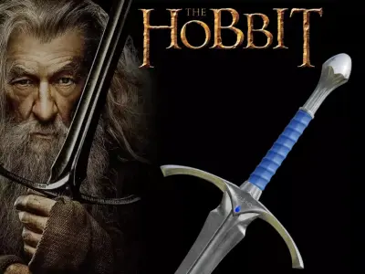 Medieval Knight Sword Glamdring Game Ready Low and High Poly Low-poly 3D model