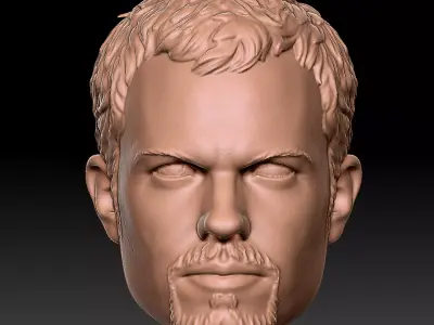 Jayne Cobb Adam Baldwin 2 heads 3D print model