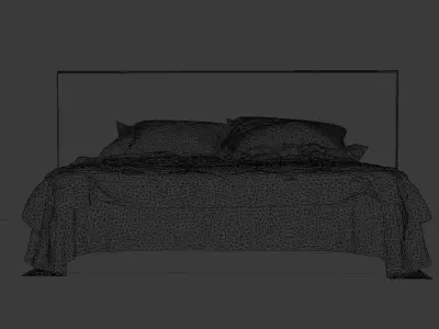 Fluffy Bed Free low-poly 3D model