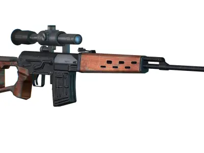 USSR Dragunov Sniper Rifle - SVD Low-poly 3D model