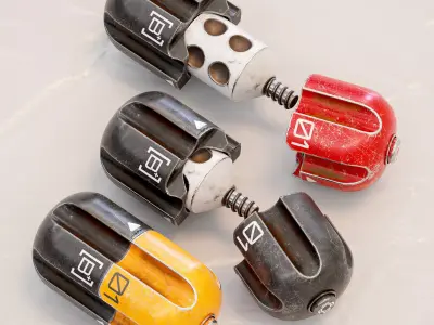 Sci-fi Smoke Grenade PBR Low-poly 3D model