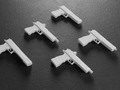 Stylized Low Poly Deagle -5 Variations Game Ready Low-poly 3D model