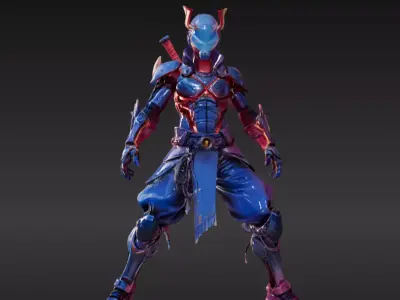 Cyber samurais D Free 3D model