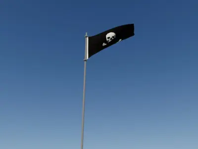 Danger flag Low-poly 3D model