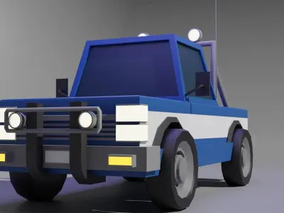 Police Truck Low-poly 3D model