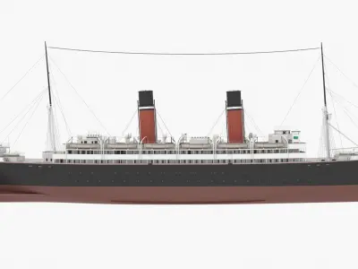 Passenger Steam Ship 3D model