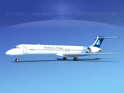McDonnell Douglas MD-87 Baltimore Clipper 3D model