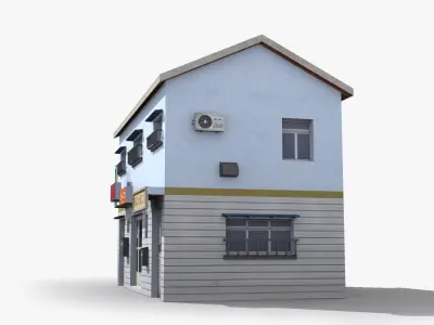 Japanese House x9 Low-poly 3D model