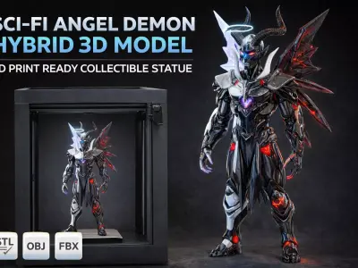 Sci-Fi Angel Demon Hybrid 3D Model - 3D Print Ready 3D print model