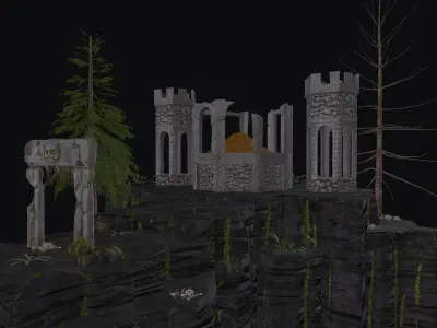 The cursed castle Low-poly 3D model